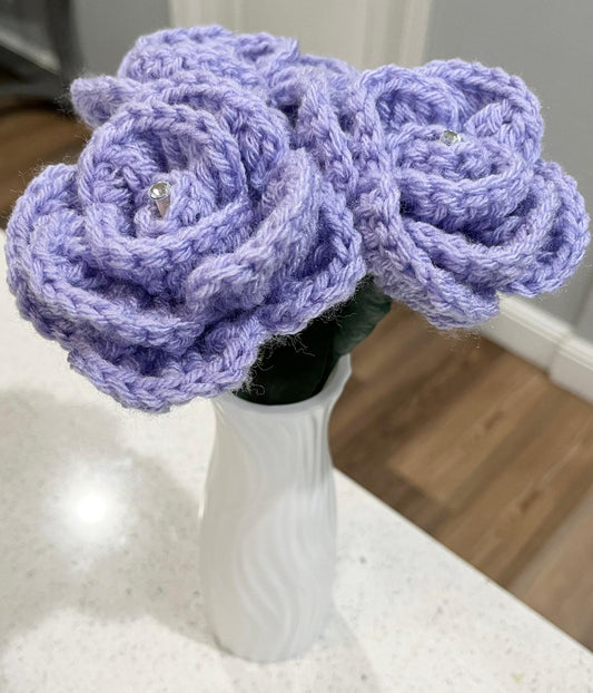 Lavender Roses W/Vase