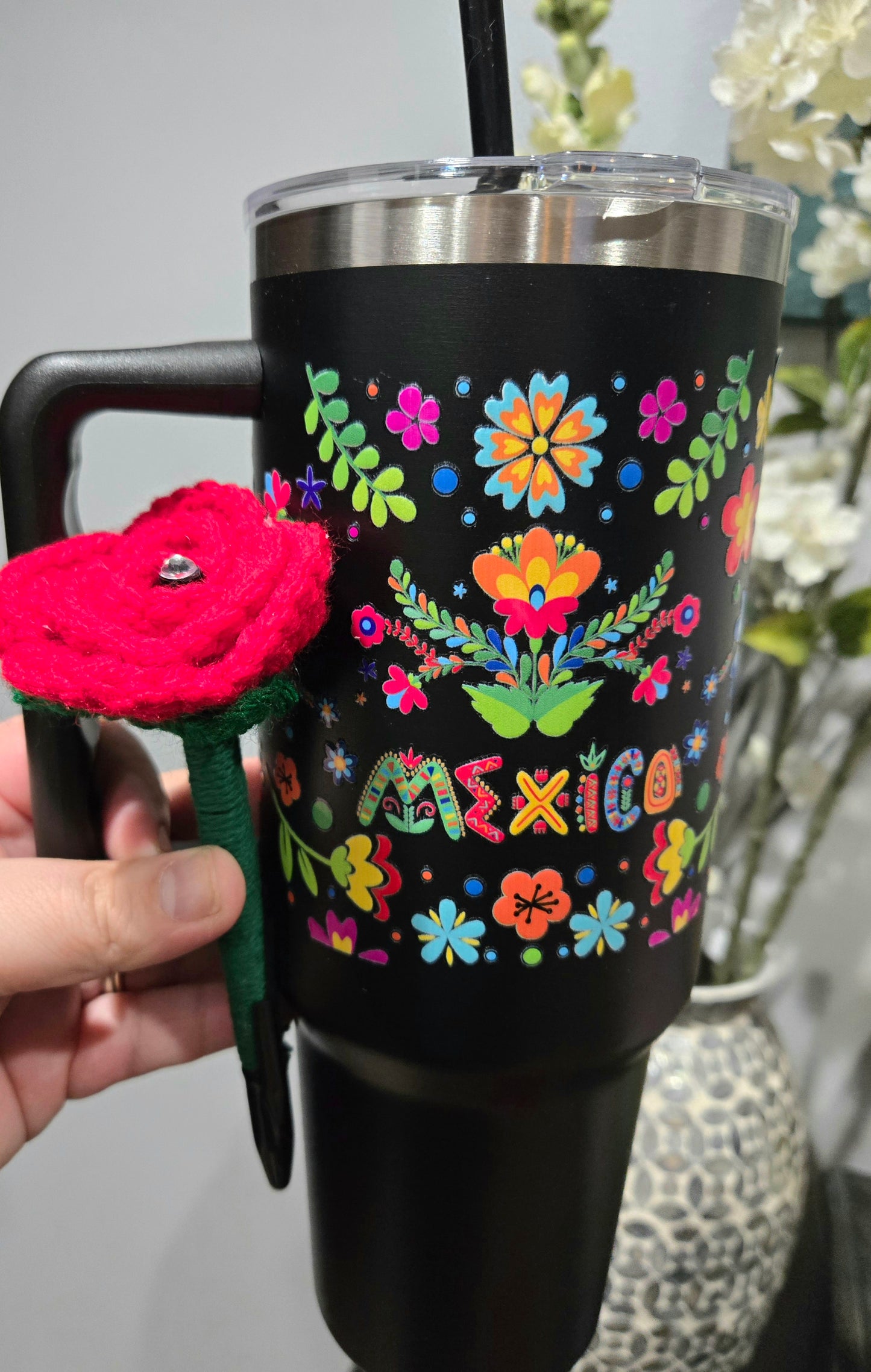 Mexico Tumbler & Crochet Pen Box